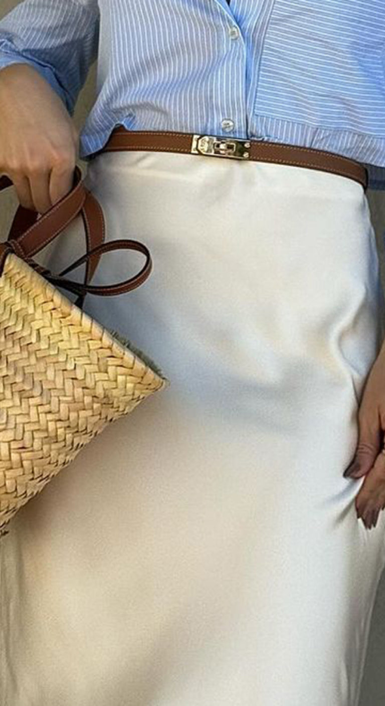 Chic Solid Color High-Waist Bodycon Skirt