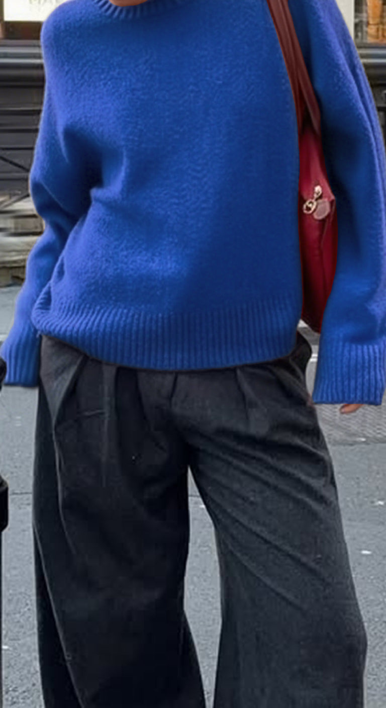 Minimalist Round Neck Long Sleeve Knit Sweater β Chic & Versatile